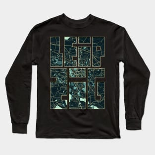 Leipzig, Saxony, Germany City Map Typography - Summer Long Sleeve T-Shirt